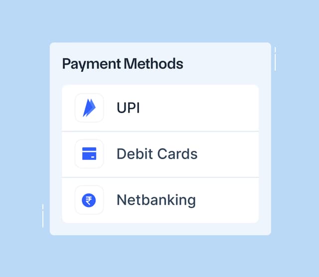 Payment methods beyond UPI